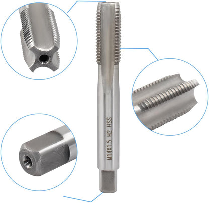 M14 x 1.5 HSS Metric Thread Tap and Die Set, Right Hand Machine Thread Tap and Round Die V1258-DP02-B-3780