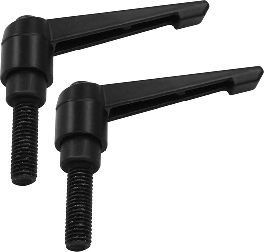 2Pcs Adjustable Clamping Lever Handle M10 x 32mm Male Thread Adjustable Handles Push Button Ratchet Lever V1258-DP02-B-3782