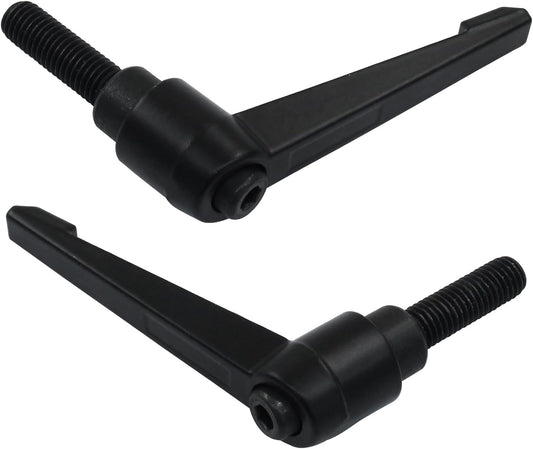 2Pcs Adjustable Clamping Lever Handle M10 x 32mm Male Thread Adjustable Handles Push Button Ratchet Lever V1258-DP02-B-3782