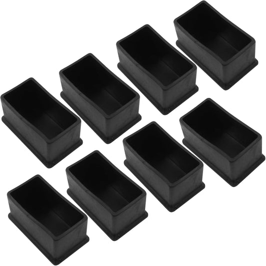 8 Pieces Rubber Furniture Leg Caps, 25mm x 50mm Rectangle Chair Table Leg Covers, Soft Furniture Feet End Cap V1258-DP02-B-3784