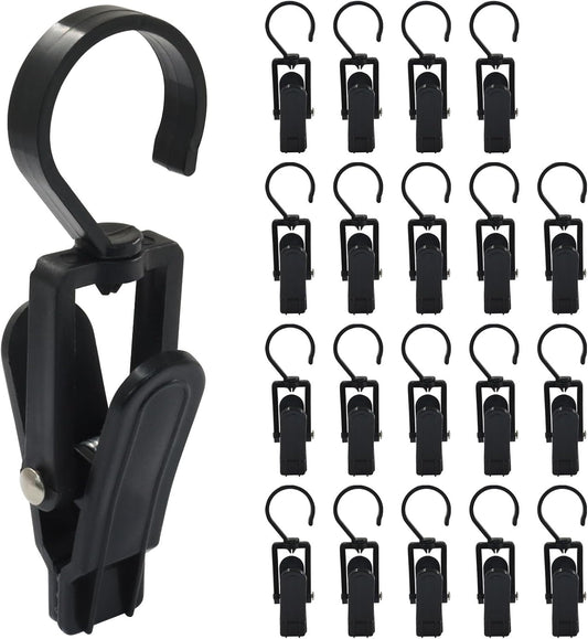 20 Pack Super Strong Swivel Hanging Hooks, Laundry Clips Plastic Clothes Pins Beach Towel Clips, 360 degrees V1258-DP02-B-3786