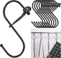 S Hooks, 8pcs 3.5 Inches Metal Safety Buckle S Shaped Hooks for Kitchen, Bathroom, Closet(Black) V1258-DP02-B-379