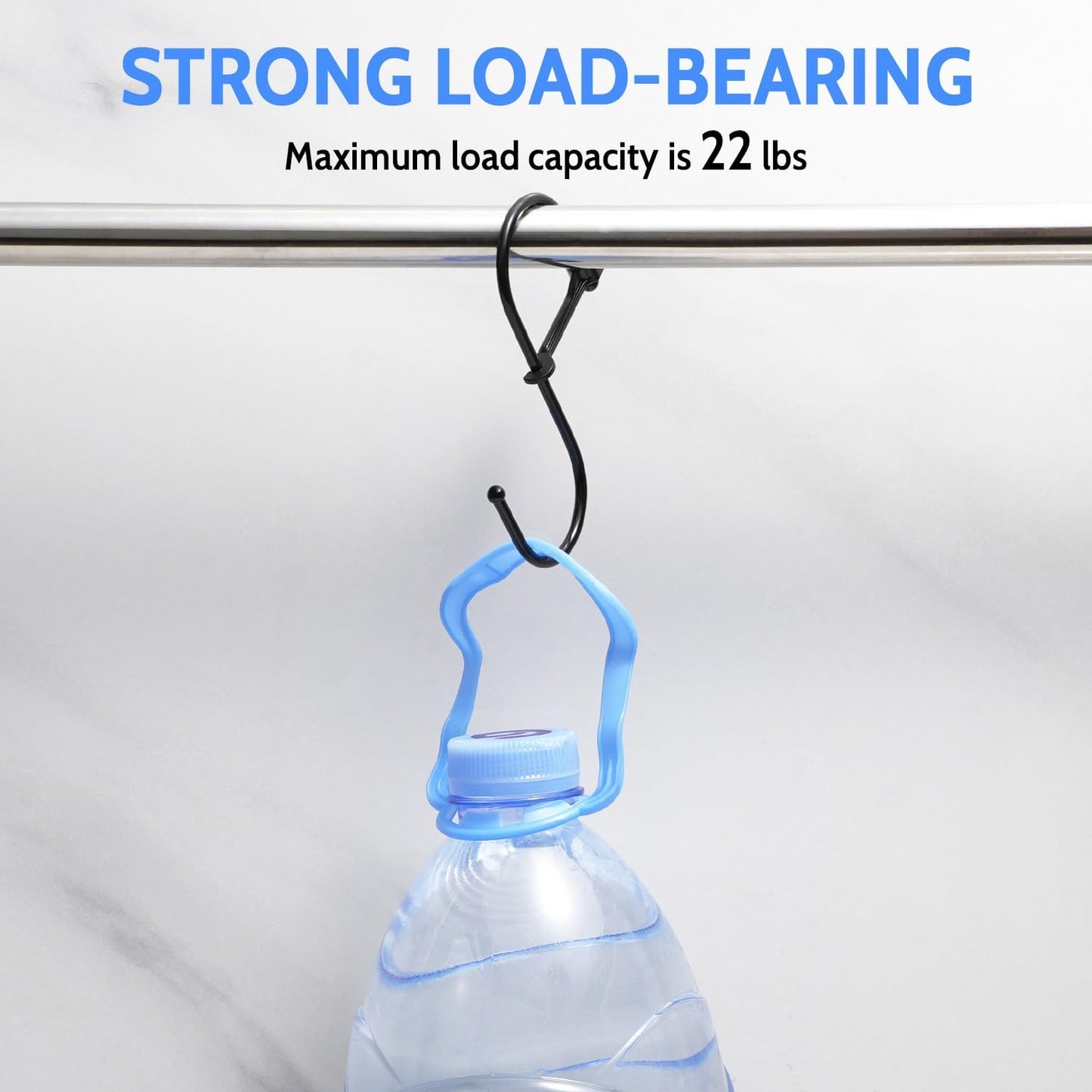 S Hooks, 8pcs 3.5 Inches Metal Safety Buckle S Shaped Hooks for Kitchen, Bathroom, Closet(Black) V1258-DP02-B-379