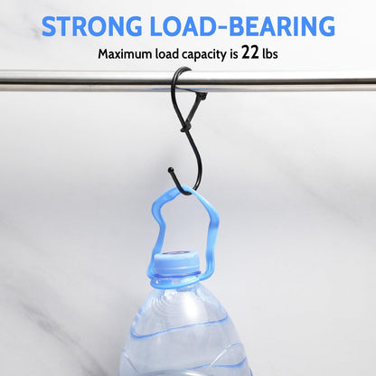 S Hooks, 8pcs 3.5 Inches Metal Safety Buckle S Shaped Hooks for Kitchen, Bathroom, Closet(Black) V1258-DP02-B-379
