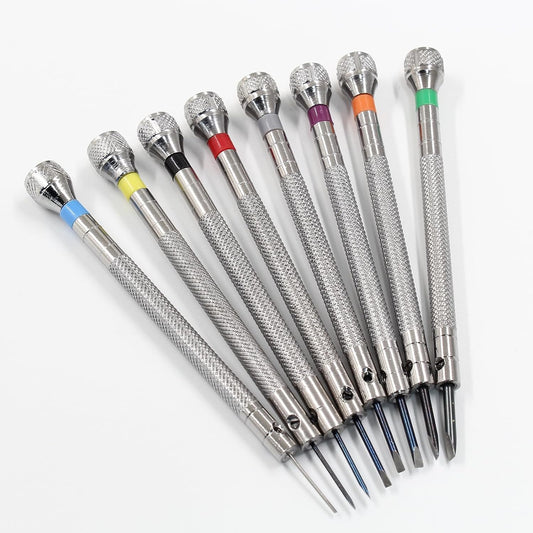 8 pieces 0.6-2.0mm Professional Precision Micro Flat Head Screwdriver Set for Glasses Watches Jewelers V1258-DP02-B-3790