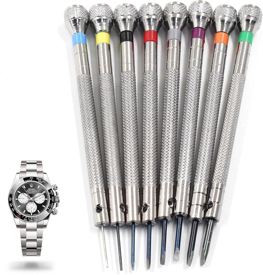 8 pieces 0.6-2.0mm Professional Precision Micro Flat Head Screwdriver Set for Glasses Watches Jewelers V1258-DP02-B-3790