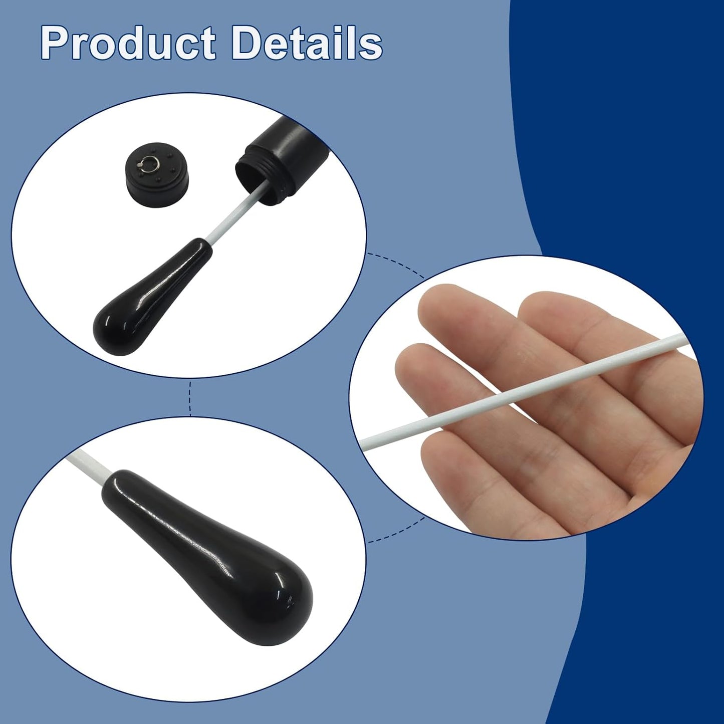 Music Conducting Baton, Imitation Agate Handle Baton Lightweight Conductor Baton with Tube Case for V1258-DP02-B-3791