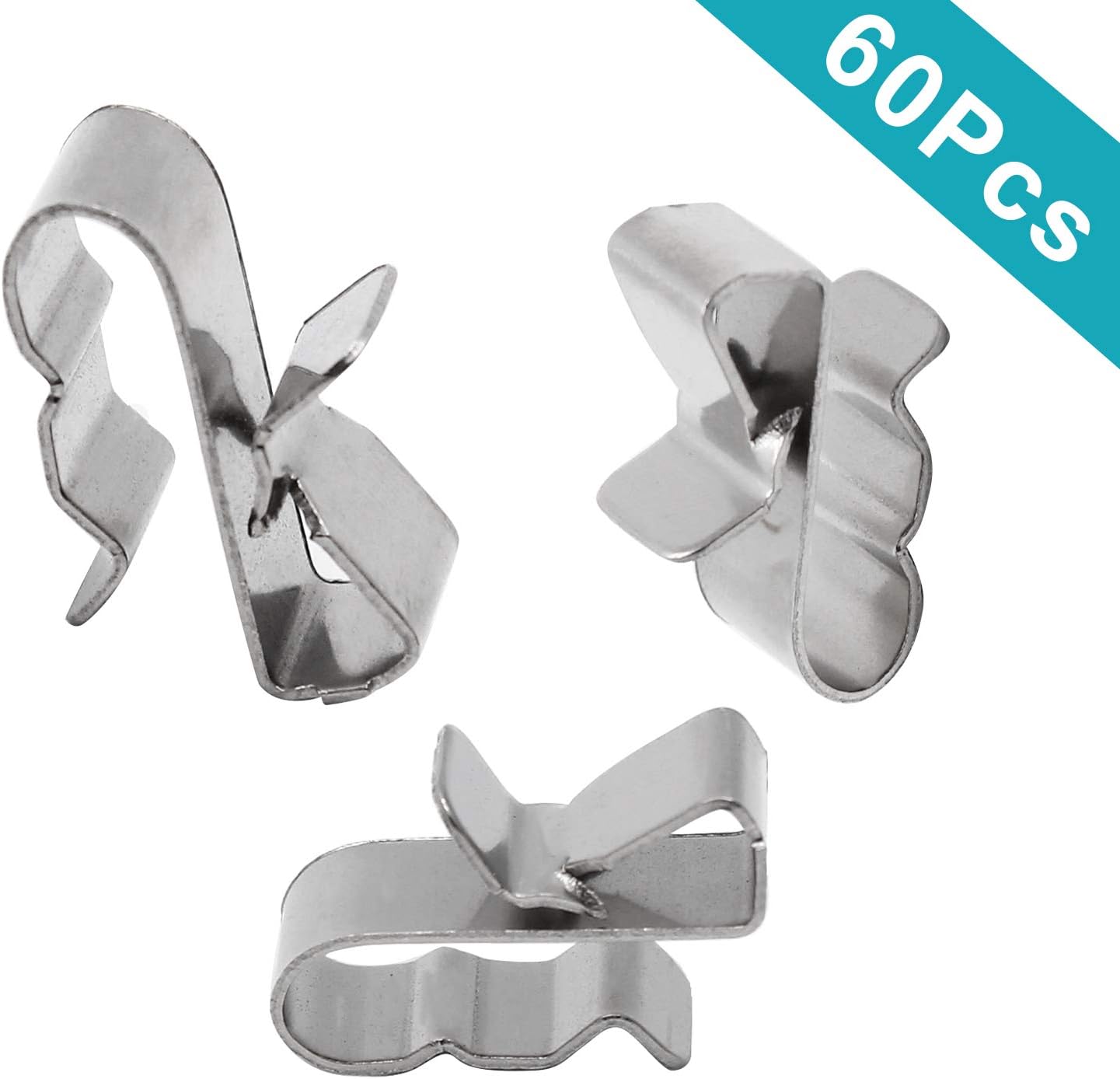 60pcs Solar Panel Cable Clips Trailer Wire Clips Stainless Steel, 0.85" / 22mm Length V1258-DP02-B-3793