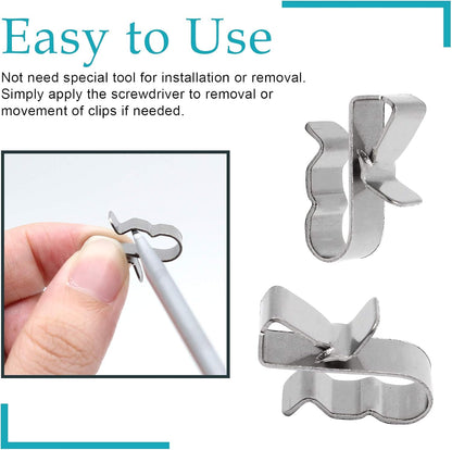 60pcs Solar Panel Cable Clips Trailer Wire Clips Stainless Steel, 0.85" / 22mm Length V1258-DP02-B-3793