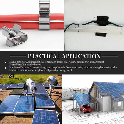 60pcs Solar Panel Cable Clips Trailer Wire Clips Stainless Steel, 0.85" / 22mm Length V1258-DP02-B-3793