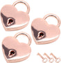 3pcs Mini Heart Shaped Padlock, Metal Lock with Key for Diary Book Jewelry Storage Box Handbag (Rose Gold) V1258-DP02-B-3798