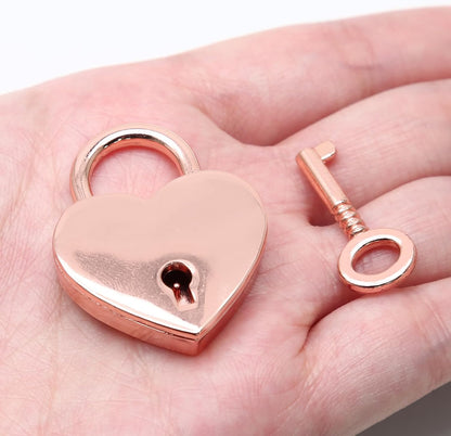3pcs Mini Heart Shaped Padlock, Metal Lock with Key for Diary Book Jewelry Storage Box Handbag (Rose Gold) V1258-DP02-B-3798