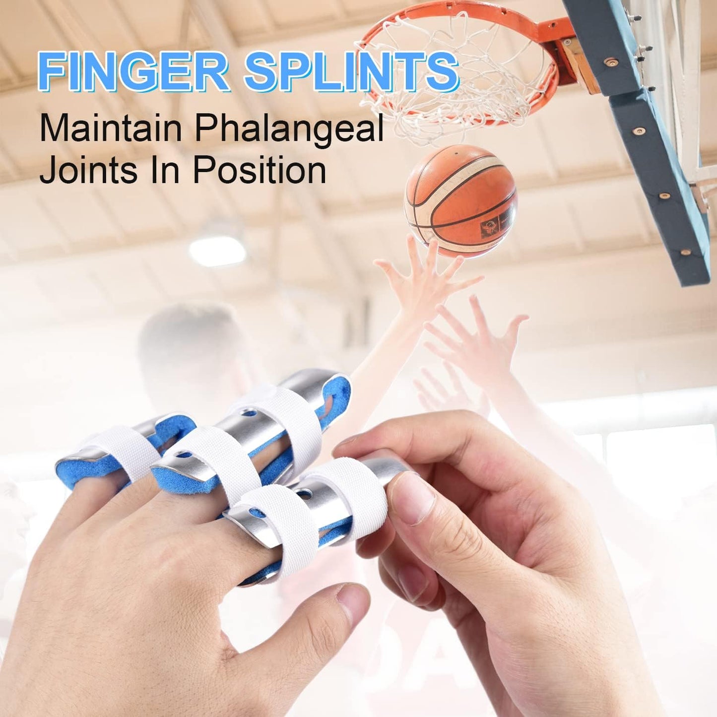 Finger Splint, 5PCS Finger Support Brace Finger Stabilizer for Broken Fingers Straightening Arthritis Knuckle V1258-DP02-B-380
