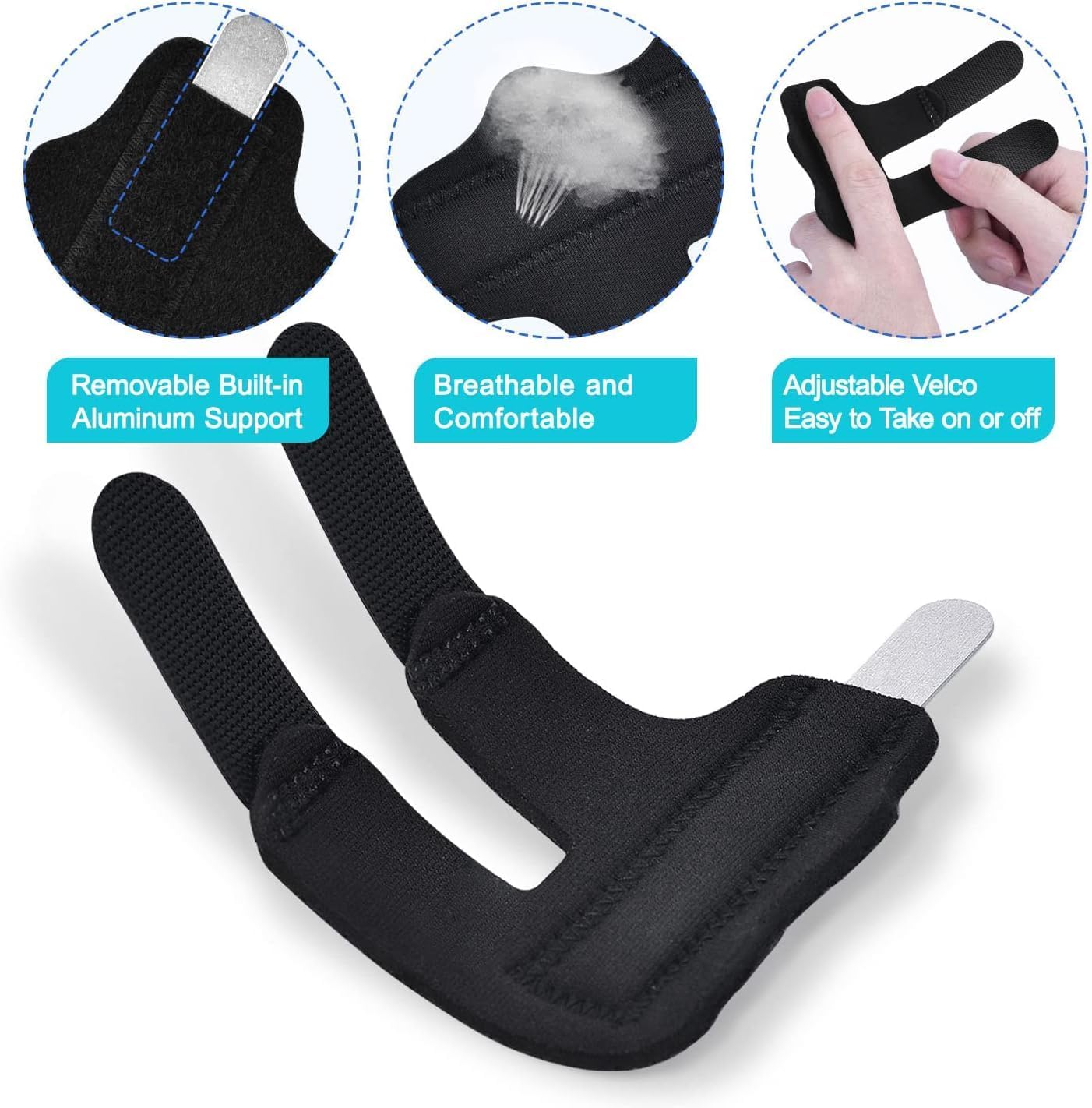 Finger Splint, 5PCS Finger Support Brace Finger Stabilizer for Broken Fingers Straightening Arthritis Knuckle V1258-DP02-B-380