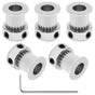 5pcs GT2 Pulley 20 Teeth 8mm Bore Fit 10mm Belt Width, Aluminum Timing Pulley Wheel Synchronous Wheels Gear V1258-DP02-B-3801