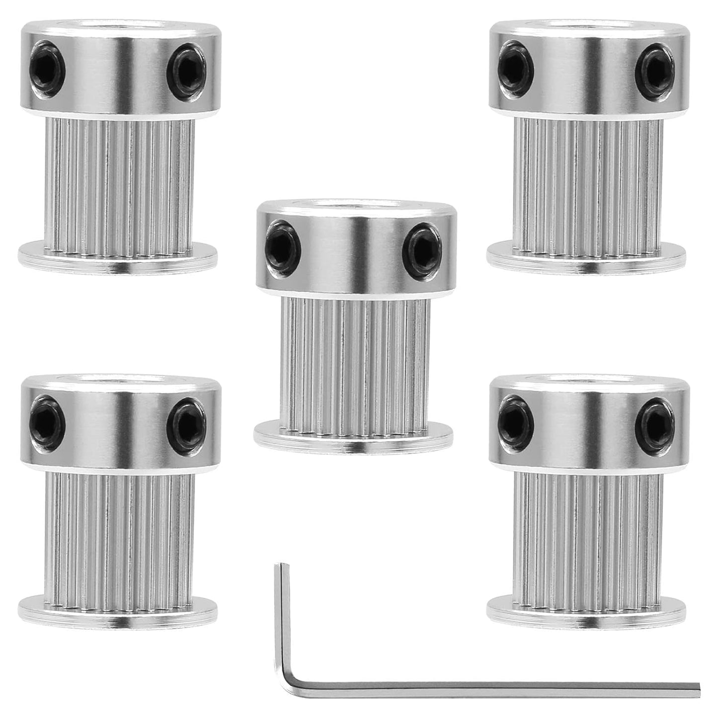 5pcs GT2 Pulley 20 Teeth 8mm Bore Fit 10mm Belt Width, Aluminum Timing Pulley Wheel Synchronous Wheels Gear V1258-DP02-B-3801