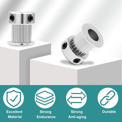 5pcs GT2 Pulley 20 Teeth 8mm Bore Fit 10mm Belt Width, Aluminum Timing Pulley Wheel Synchronous Wheels Gear V1258-DP02-B-3801