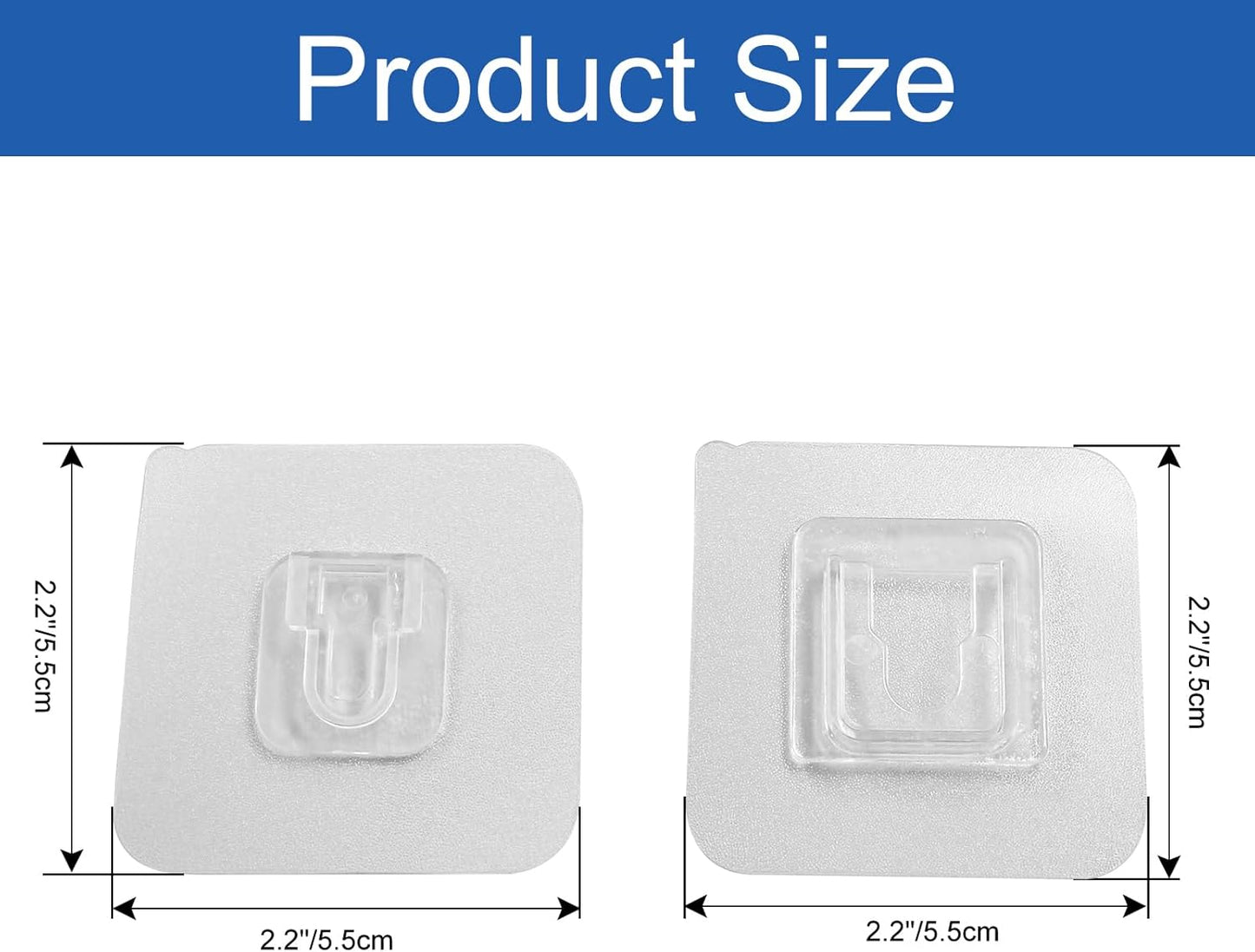 30 Pair Double Sided Adhesive Hooks Wall Adhesive Hooks Wall Hanger Holder Utility Wall Hooks for Bathroom V1258-DP02-B-3807