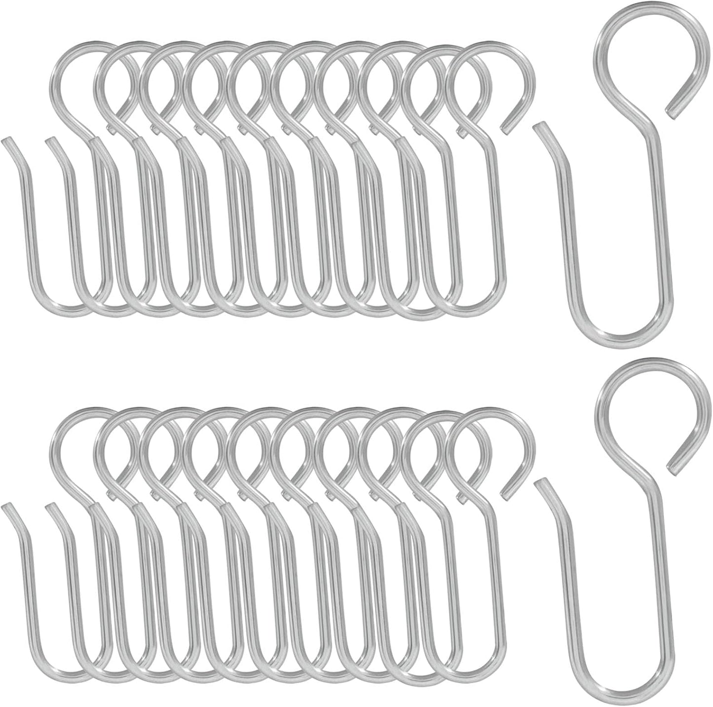 60 Pack S-Shaped Metal Curtain Track Hooks, Small Drapery Hooks Drape Pins, Ceiling Curtain Track Holders for V1258-DP02-B-3808