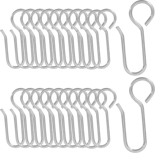 60 Pack S-Shaped Metal Curtain Track Hooks, Small Drapery Hooks Drape Pins, Ceiling Curtain Track Holders for V1258-DP02-B-3808