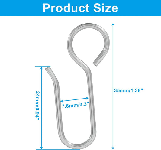 60 Pack S-Shaped Metal Curtain Track Hooks, Small Drapery Hooks Drape Pins, Ceiling Curtain Track Holders for V1258-DP02-B-3808
