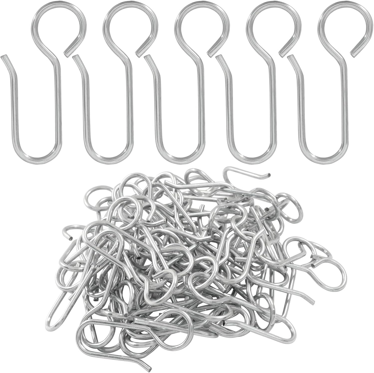60 Pack S-Shaped Metal Curtain Track Hooks, Small Drapery Hooks Drape Pins, Ceiling Curtain Track Holders for V1258-DP02-B-3808