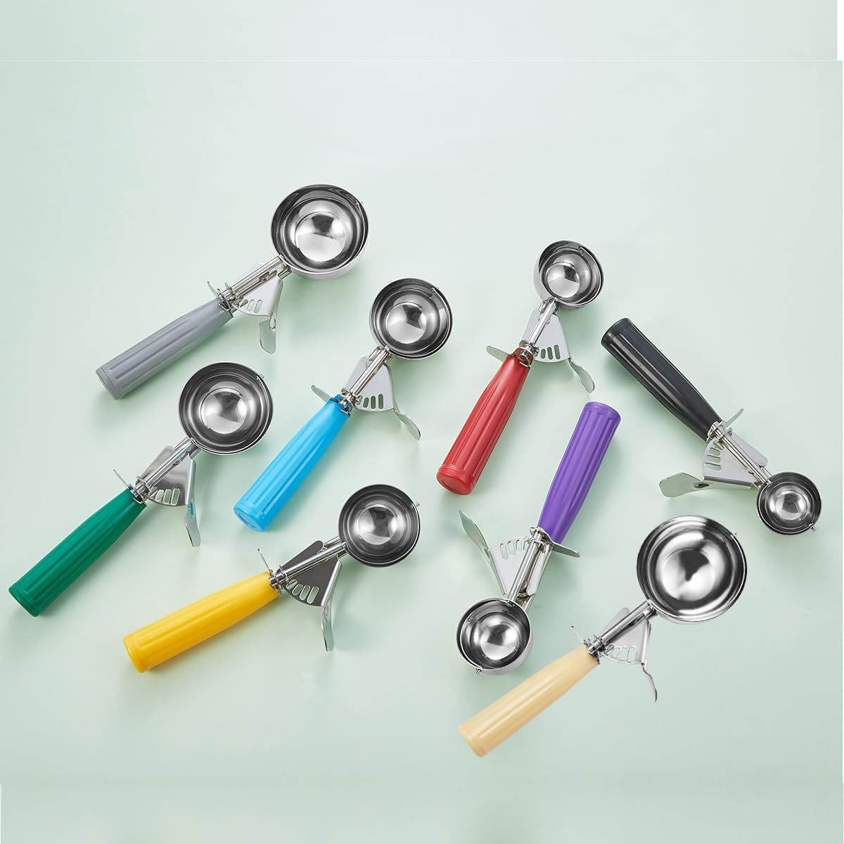 Portion Scoop - #8 (4 oz) - Disher, Large Cookie Scoop, Food Scoops, Muffin Scoops - Portion Control - 18/8 V1258-DP02-B-381