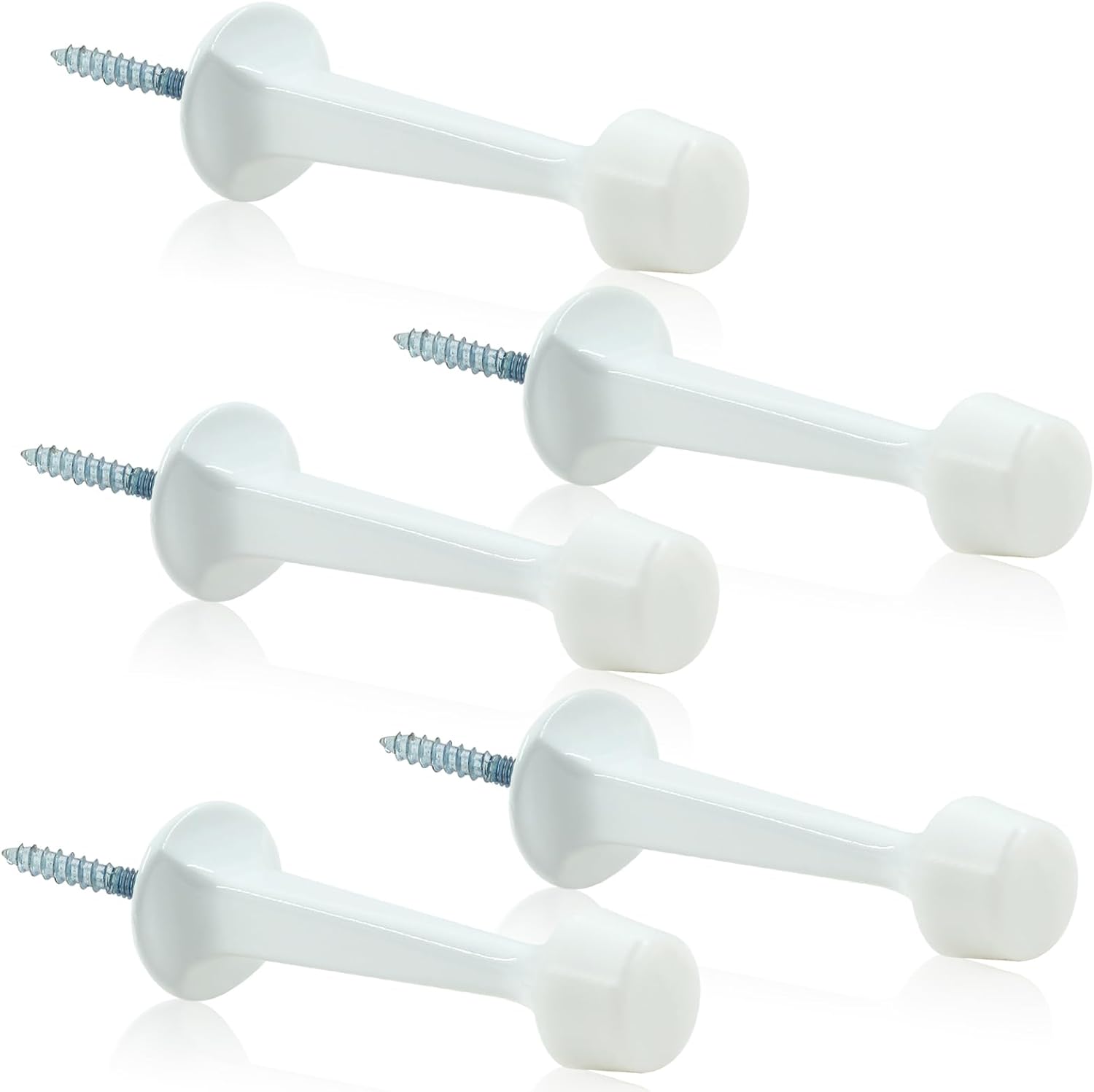 5 Pack Solid Rigid Door Stops Heavy Duty Door Stops 3" Door Stoppers with Rubber Tip for Wall & Door V1258-DP02-B-3813