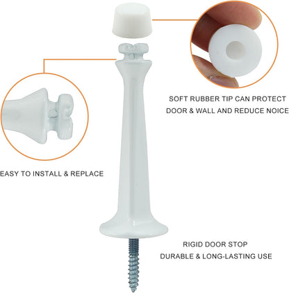 5 Pack Solid Rigid Door Stops Heavy Duty Door Stops 3" Door Stoppers with Rubber Tip for Wall & Door V1258-DP02-B-3813