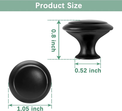36 Pack Round Cabinet Knobs 1.05 Inch Drawer Pulls with Screws for Kitchen Cabinet Knobs Dresser and Door V1258-DP02-B-3815