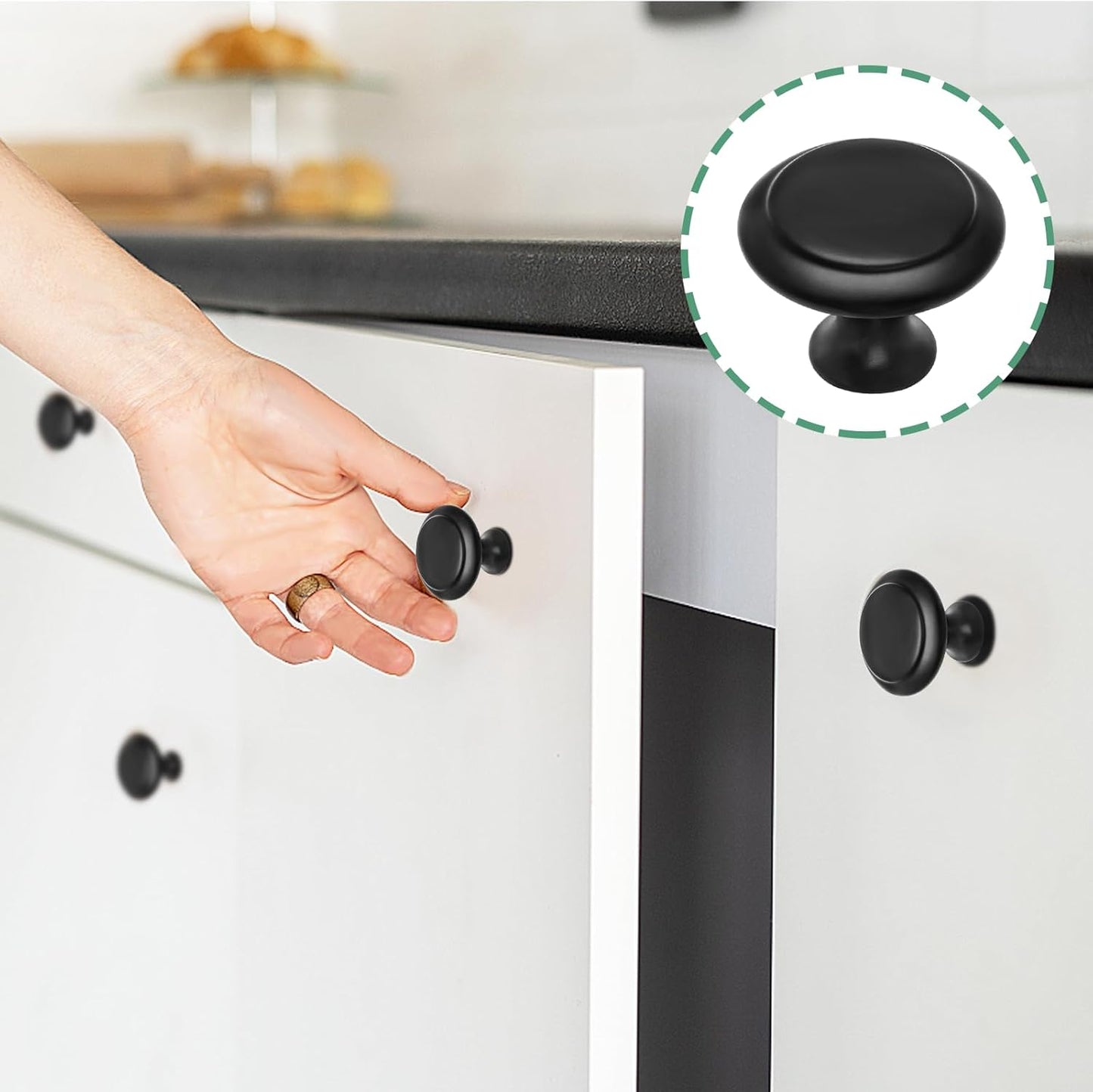 36 Pack Round Cabinet Knobs 1.05 Inch Drawer Pulls with Screws for Kitchen Cabinet Knobs Dresser and Door V1258-DP02-B-3815