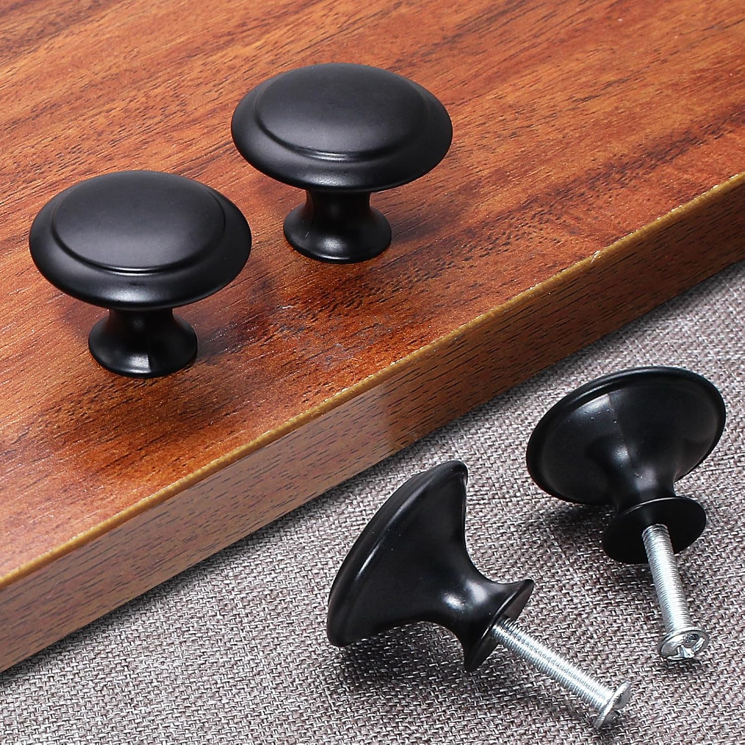 36 Pack Round Cabinet Knobs 1.05 Inch Drawer Pulls with Screws for Kitchen Cabinet Knobs Dresser and Door V1258-DP02-B-3815