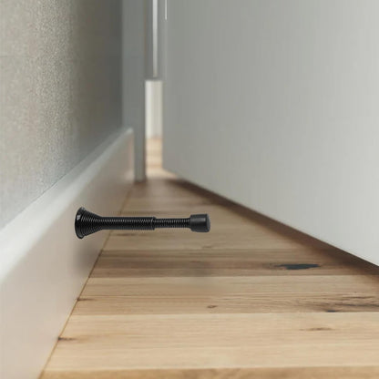 6 Pack Spring Door Stoppers with Rubber Bumper, 3 to 4 Inch Adjustable Spring Steel Door Stoppers, Flexible V1258-DP02-B-3816