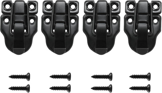 4Pack Retro Black Box Toggle Latch Antique Duckbilled Hasp Latch Catch with Padlock Hole Box Hasp Lock Toggle V1258-DP02-B-3817