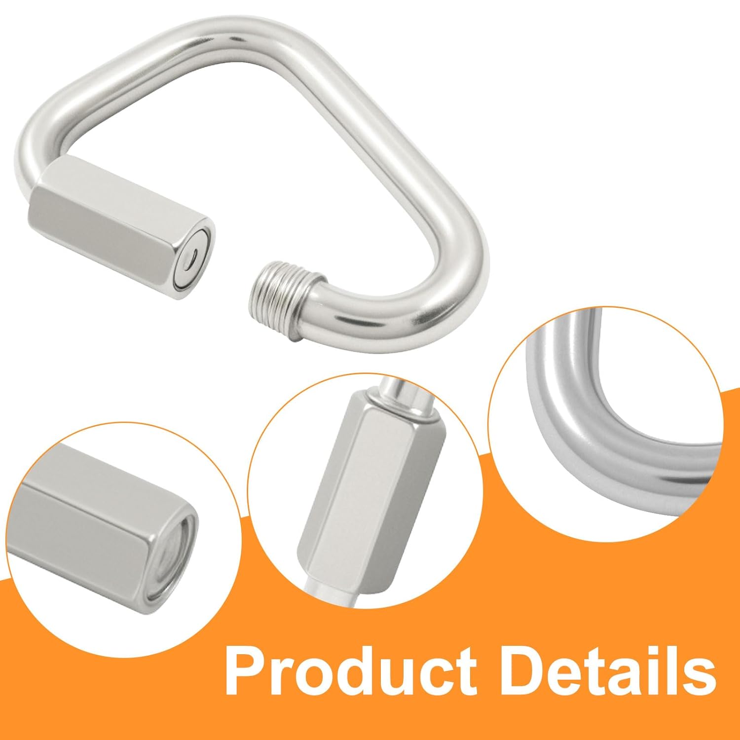 4.1 Inch Delta Quick Link, Stainless Steel Triangle Quick Connector M12 Heavy Duty Chain Connector (1 Pack, V1258-DP02-B-3818