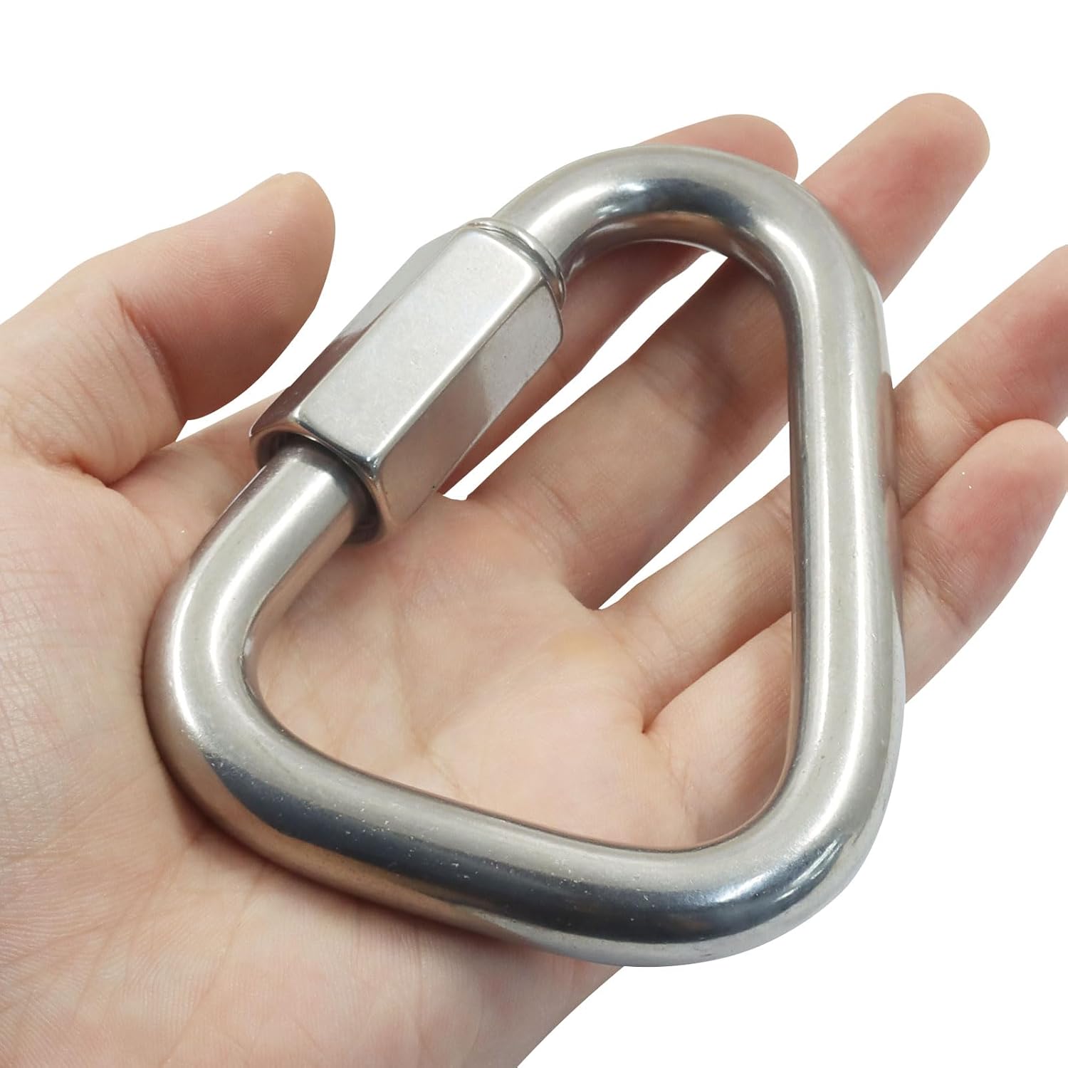 4.1 Inch Delta Quick Link, Stainless Steel Triangle Quick Connector M12 Heavy Duty Chain Connector (1 Pack, V1258-DP02-B-3818