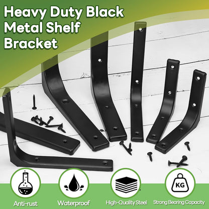 4 Pack Wall Shelf Brackets, 4 x 4 Inch Heavy Duty Shelf Support Bracket, Floating Shelf Bracket L Bracket V1258-DP02-B-3822