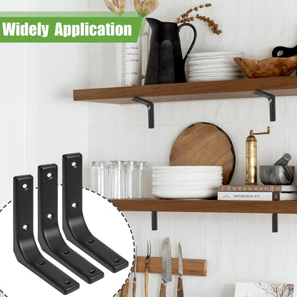 4 Pack Wall Shelf Brackets, 4 x 4 Inch Heavy Duty Shelf Support Bracket, Floating Shelf Bracket L Bracket V1258-DP02-B-3822