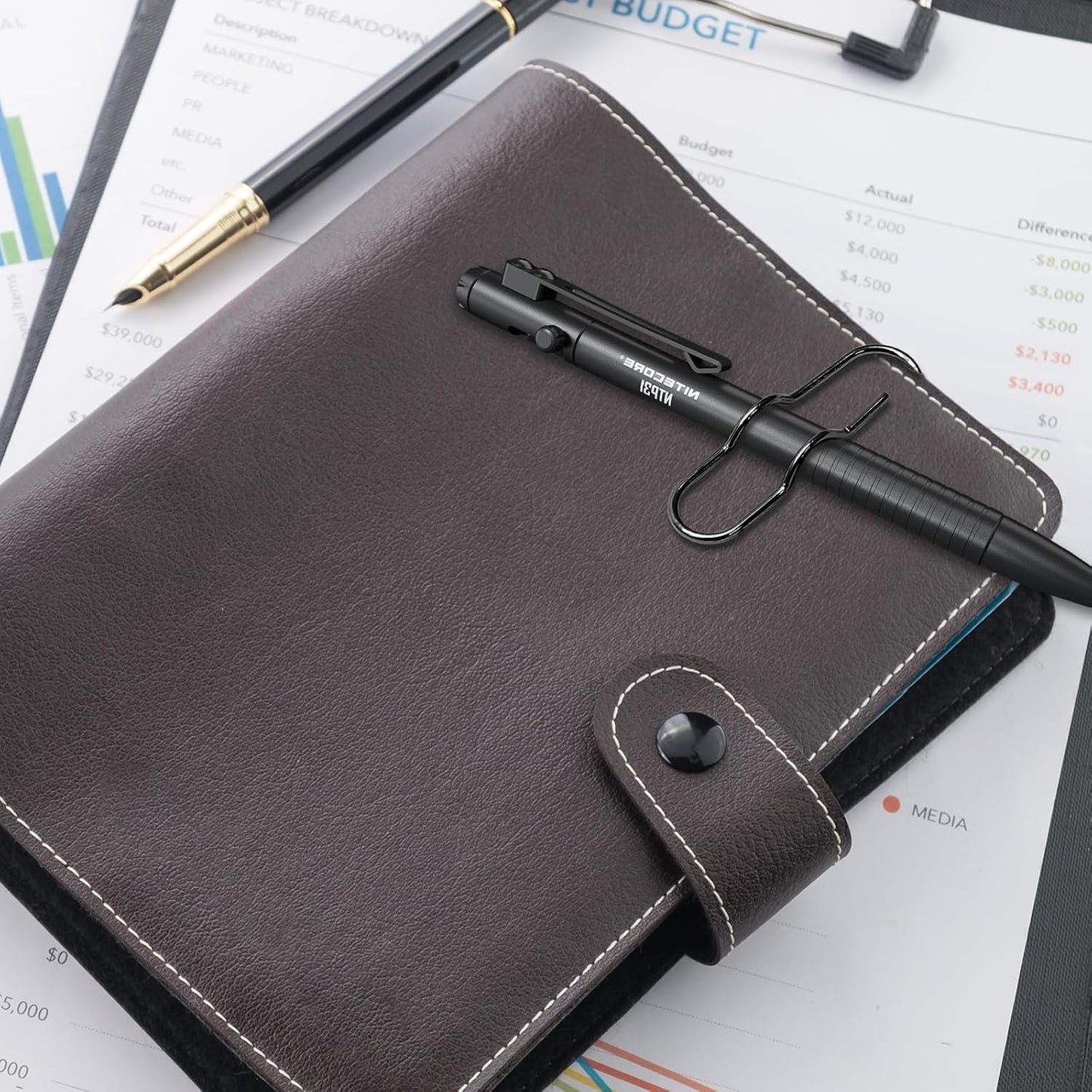 20 PCS Metal Pen Clips, Black Pen Holder, Multifunctional Pen Clip Holders for Notebooks, Paper, Clipboard V1258-DP02-B-3823