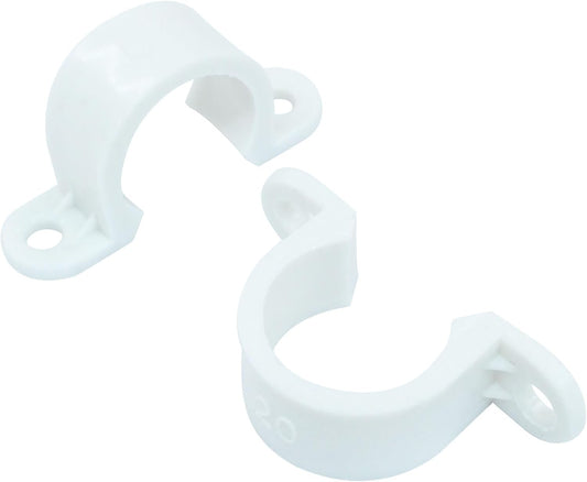 100Pcs 1/2 Inch PVC Pipe Clamps, 2 Hole Pipe Strap Plastic Conduit Clamp Conduit Clips for PVC Pipes Conduit V1258-DP02-B-3824