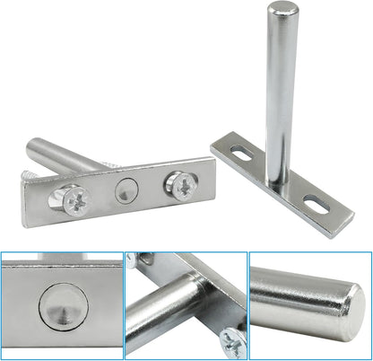 4 Pcs Hidden Floating Shelf Brackets, 3 Inch, Silver, Steel, Wall Mount, Screws and Wall Plugs Included V1258-DP02-B-3825