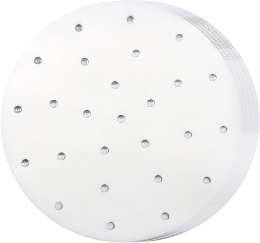 200 Pack Round Air Fryer Parchment Paper, 5 Inch Disposable Dumpling Steam Paper Perforated Bamboo Steamer V1258-DP02-B-3827