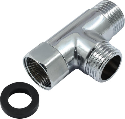 G1/2" 3 Way Diverter Valve, Solid Brass Tee Adapter Connection for Bath Shower Arm, Bidet Sprayer Faucet V1258-DP02-B-3830
