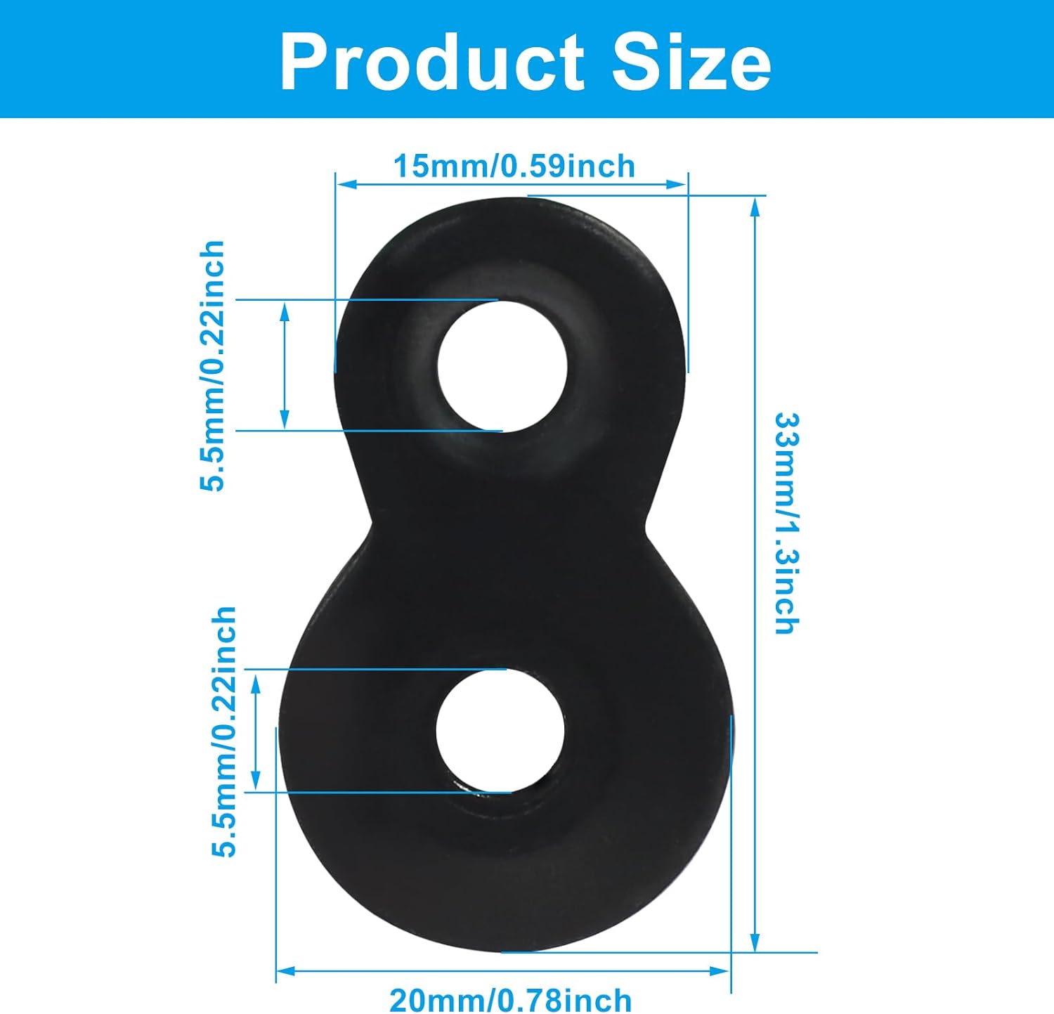 30 Pack Heavy Duty Figure 8 Fastener Clips, Solid Steel Fasteners Screws Heavy Duty Clips, Durable Table Top V1258-DP02-B-3835