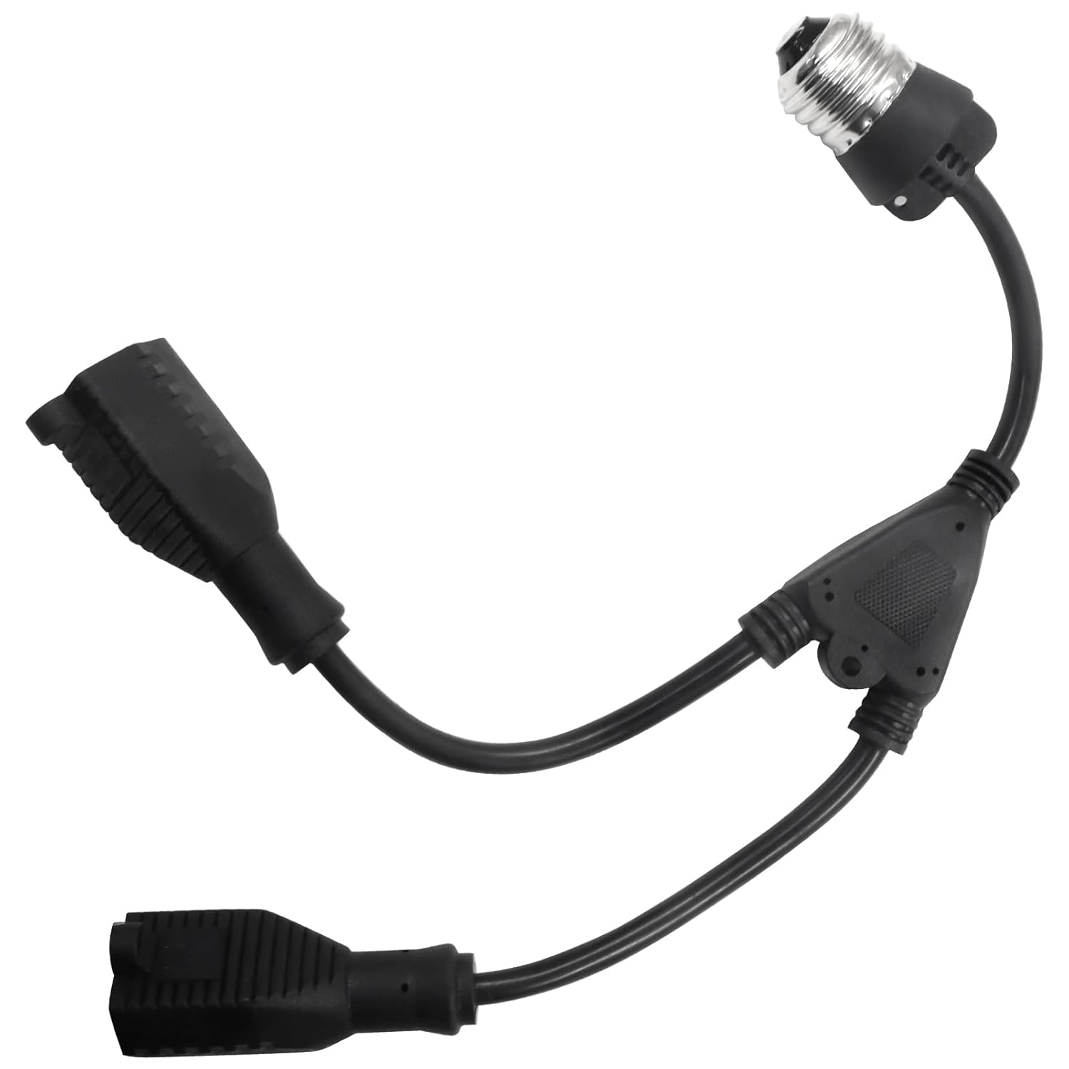 2 in 1 Light Socket Adapter, Convert E26/E27 Bulb Socket to 2 Pieces 3 Prong Outlet for Porch Patio Garage V1258-DP02-B-3838