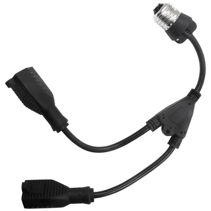 2 in 1 Light Socket Adapter, Convert E26/E27 Bulb Socket to 2 Pieces 3 Prong Outlet for Porch Patio Garage V1258-DP02-B-3838