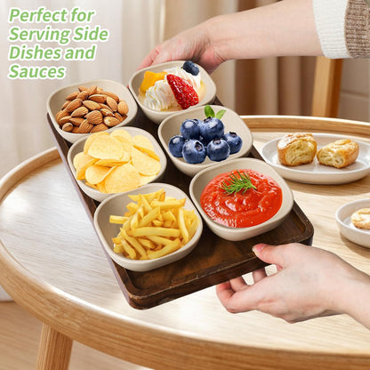6 Pack Small Plastic Bowls 4.5 OZ Unbreakable Wheat Straw Dipping Bowls, plastic ramekins, Assorted Colors V1258-DP02-B-384