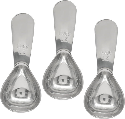 3 Pack Coffee Scoop Stainless Steel Measuring Spoon, Short Handle 2 Tablespoon Coffee Spoons Compact Design, V1258-DP02-B-3840
