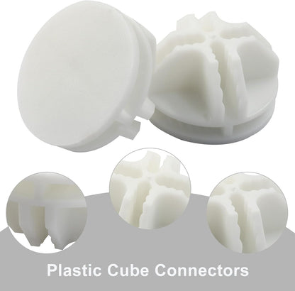 32 Pack White Plastic Cube Connectors, Wire Grid Cube ABS Connectors Modular Closet Storage Organizer, DIY V1258-DP02-B-3848