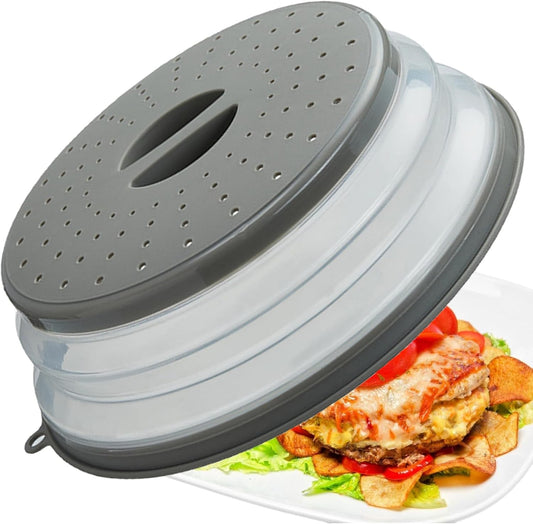 Microwave Splatter Cover Vented for Food, Splatter Guard & Colander Kitchen Gadget for Fruit Vegetables V1258-DP02-B-385